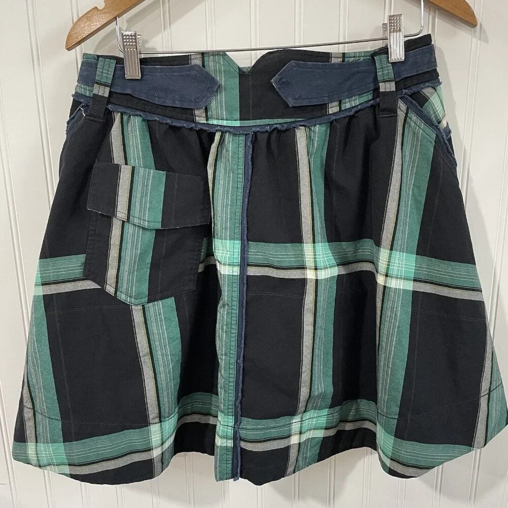 FEI Anthropologie Skirt Womens 8 A‎ Line Plaid Bohemian Boho Cute Mall Goth Y2K